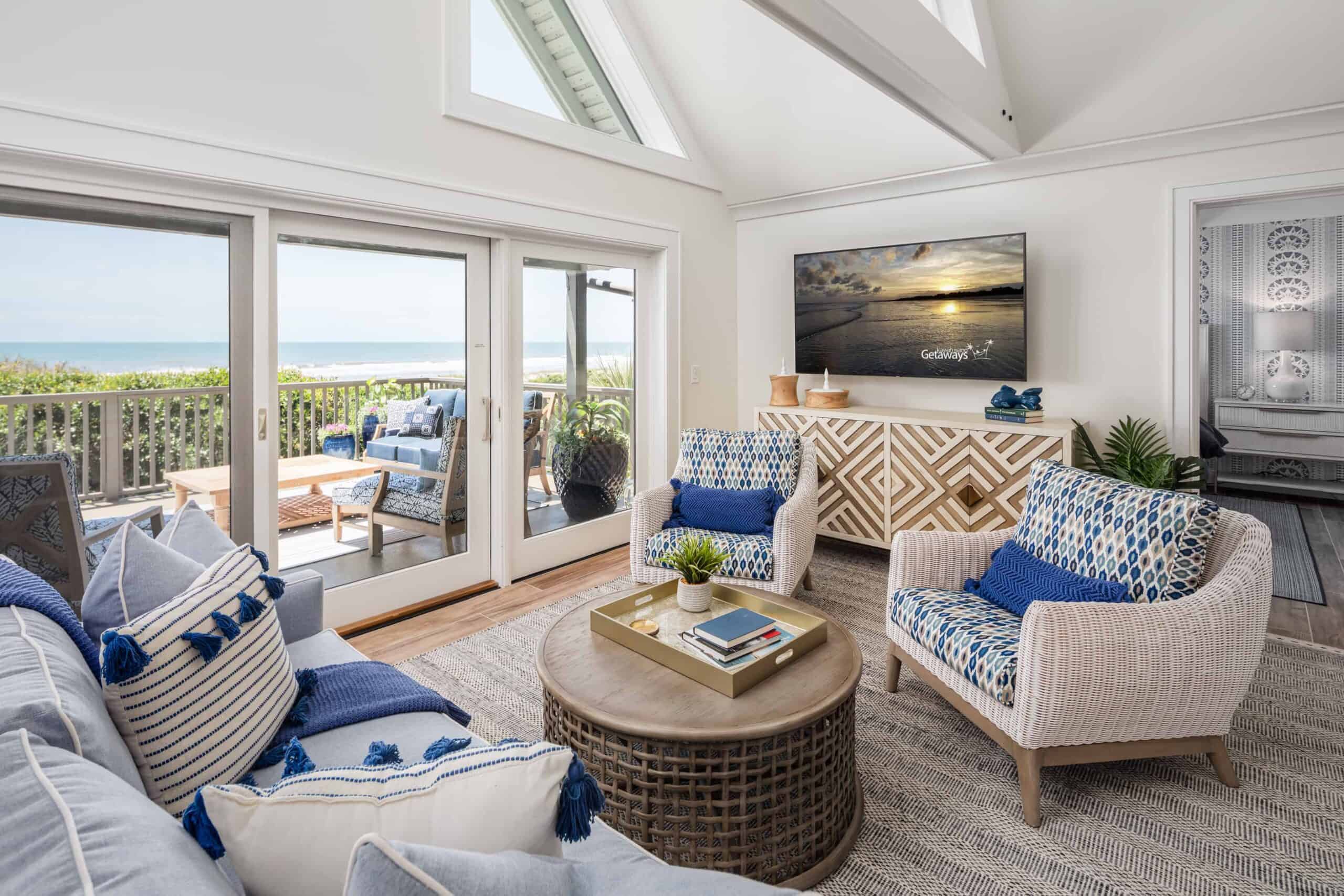 Kiawah Island Rentals - Living room at Ocean Blue